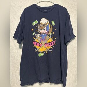 Blizzard J!NX Overwatch Nerf This Gremlin D.Va Crew Neck Short Sleeve T-shirt 2X